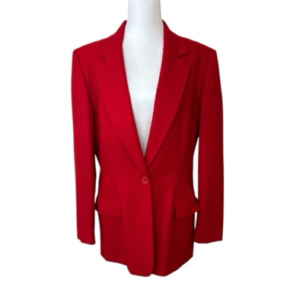 Vintage Pendleton Red Virgin Wool Skirt Suit Set Woolmark Size 10 - Picture 4 of 10